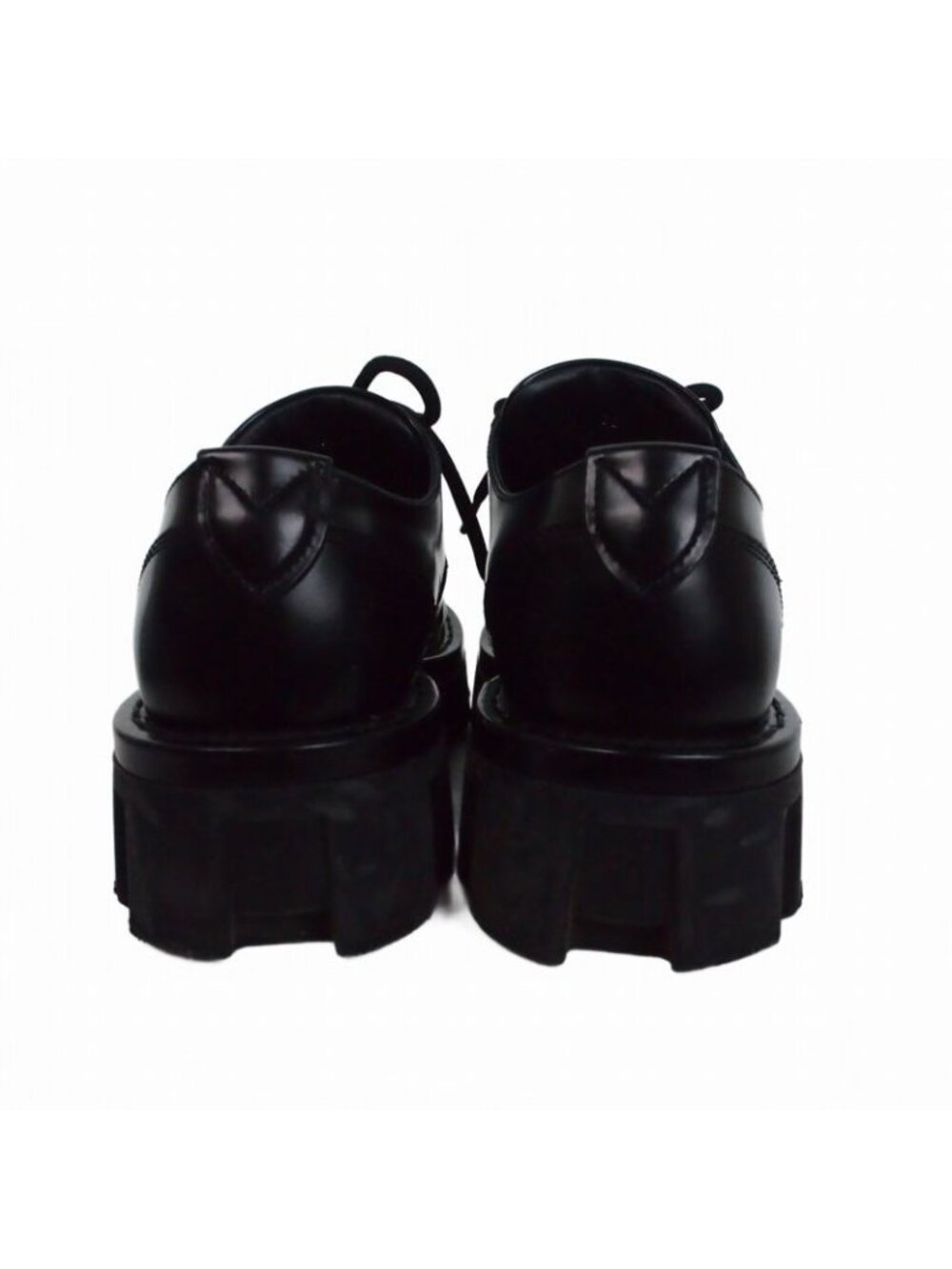 Louis Vuitton Checkered Loafers Lace Up Shoes Leather 6.5 Black - Picture 5 of 8